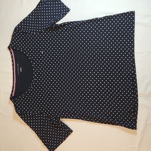 Tommy Hilfiger fitted tee, short sleeves, navy blue, size large, like new!